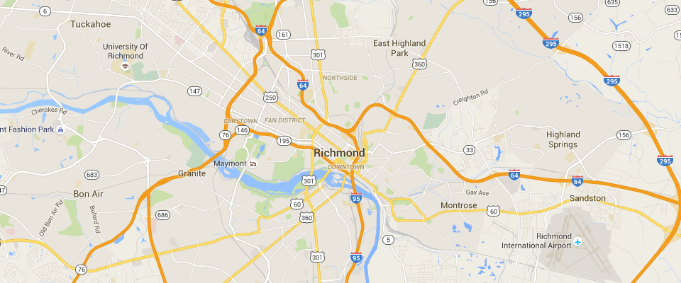 Richmond Dumpster Rental Service Area Map